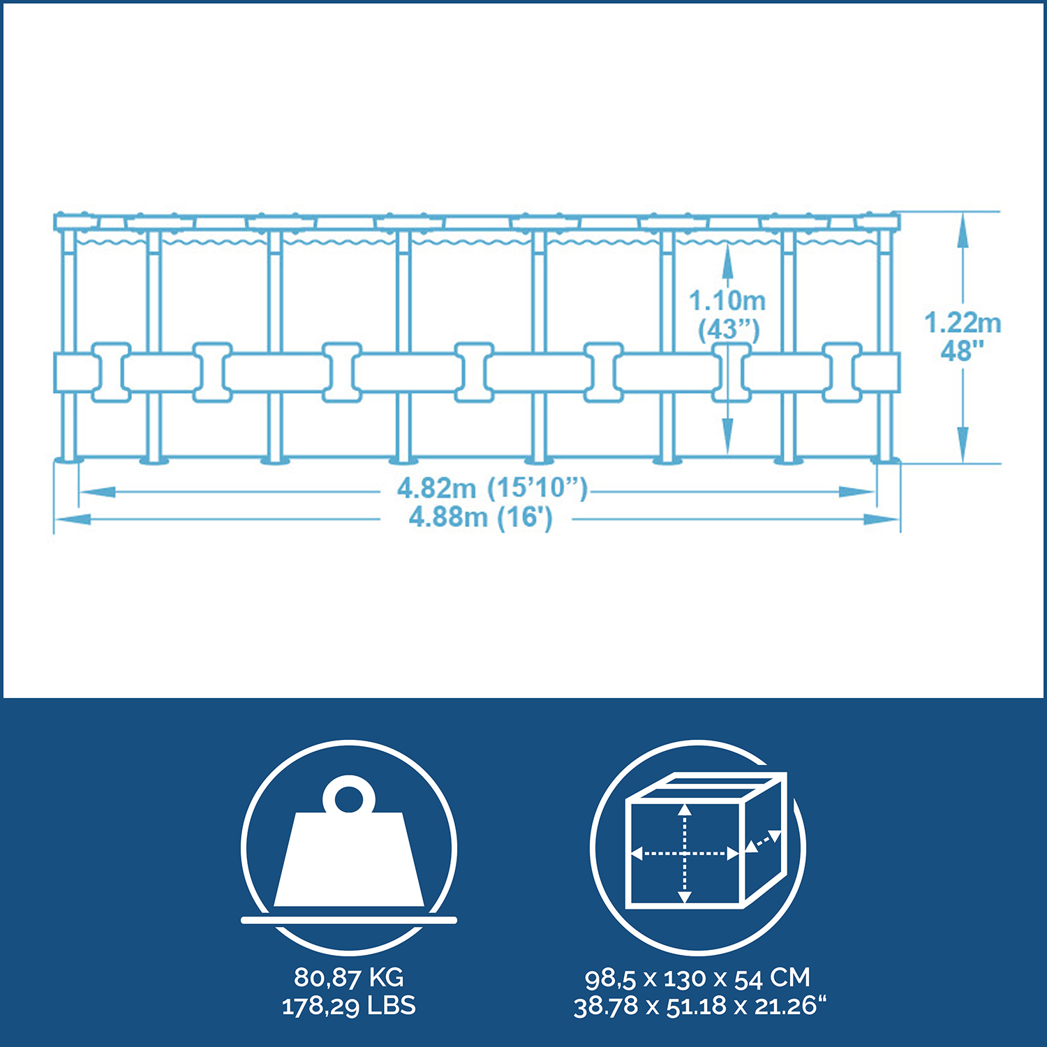 Power Steel™ Frame Pool Komplett-Set mit Filterpumpe Ø 671 x 132 cm Steinwand-Optik (Naturstein), rund