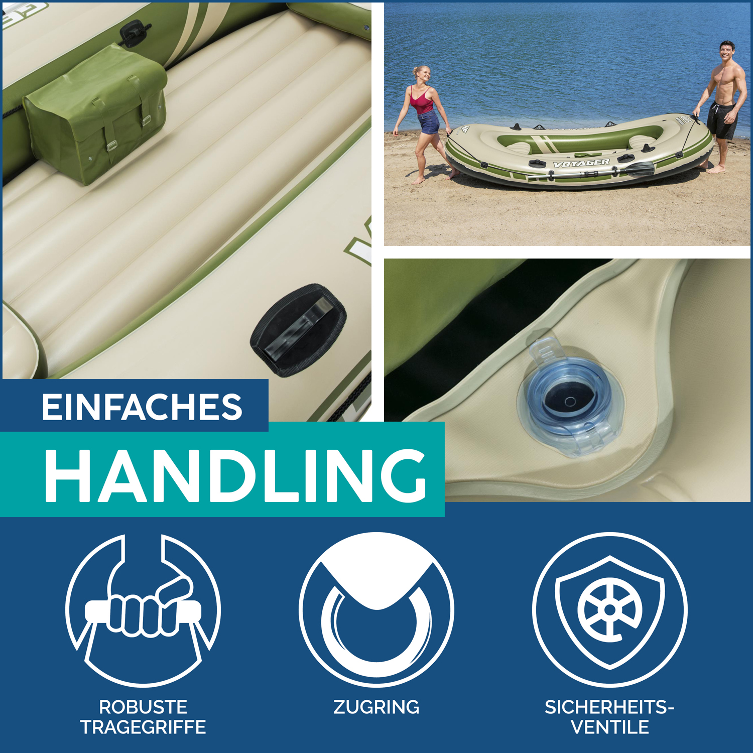 Hydro-Force™ Schlauchboot-Set für 3 Personen Voyager 500 348 x 141 x 48 cm
