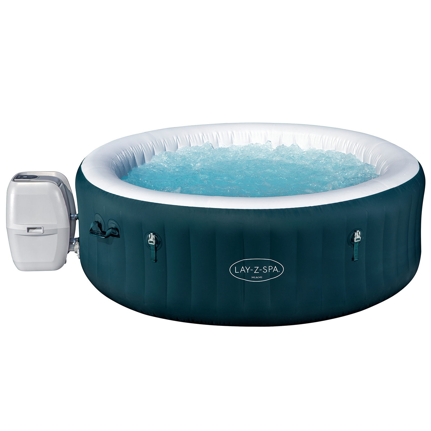 LAY-Z-SPA® Energiespar-Whirlpool Miami AirJet™ für 6 Personen Ø 196 x 66 cm, Dunkelgrün