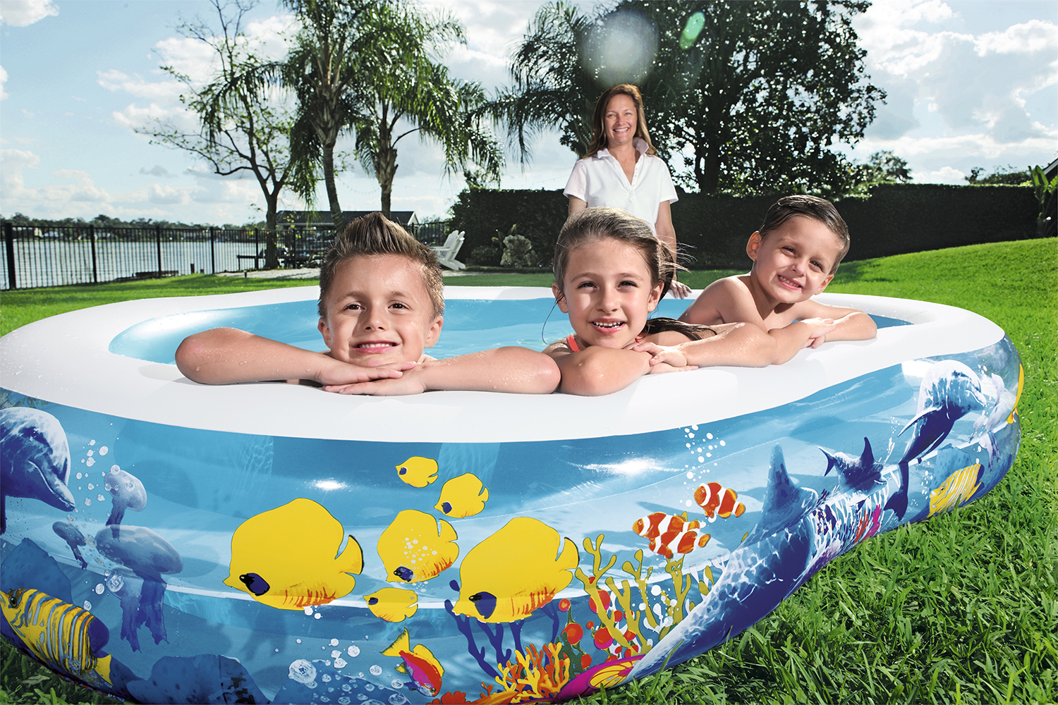 Family Pool Sea Ground 262 x 157 x 46 cm, oval