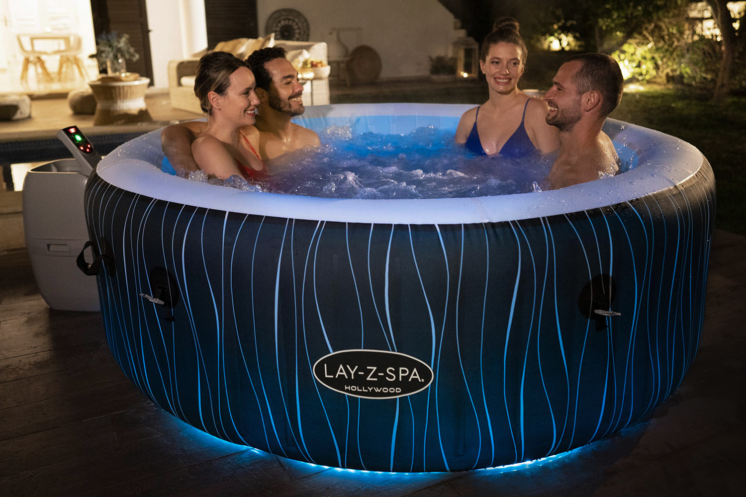 LAY-Z-SPA® LED-Whirlpool Hollywood AirJet™ Ø 196 x 66 cm, rund