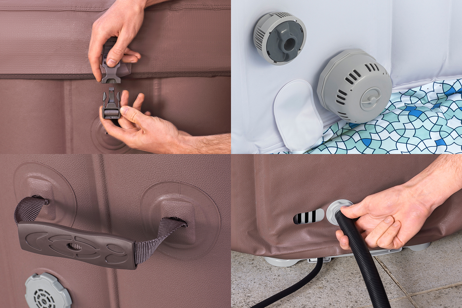 LAY-Z-SPA® Energiespar-Whirlpool Hawaii AirJet™ mit App-Steuerung, für 6 Personen, Ø 196 x 71 cm, Terrakotta