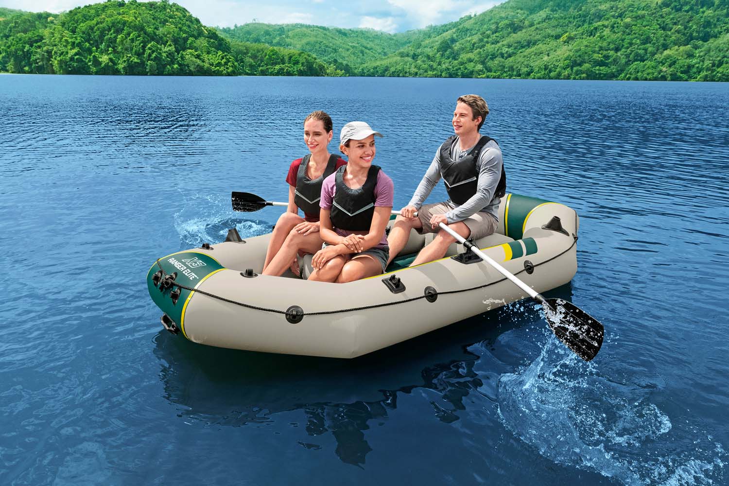Hydro-Force™ Schlauchboot Komplett-Set Ranger Elite™ X3 295 x 130 x 46 cm