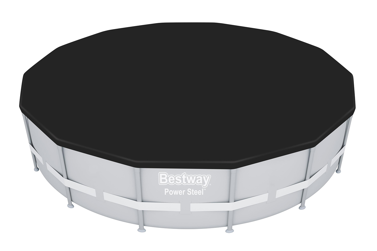 Flowclear™ PVC-Abdeckplane Ø 401 cm, schwarz, rund