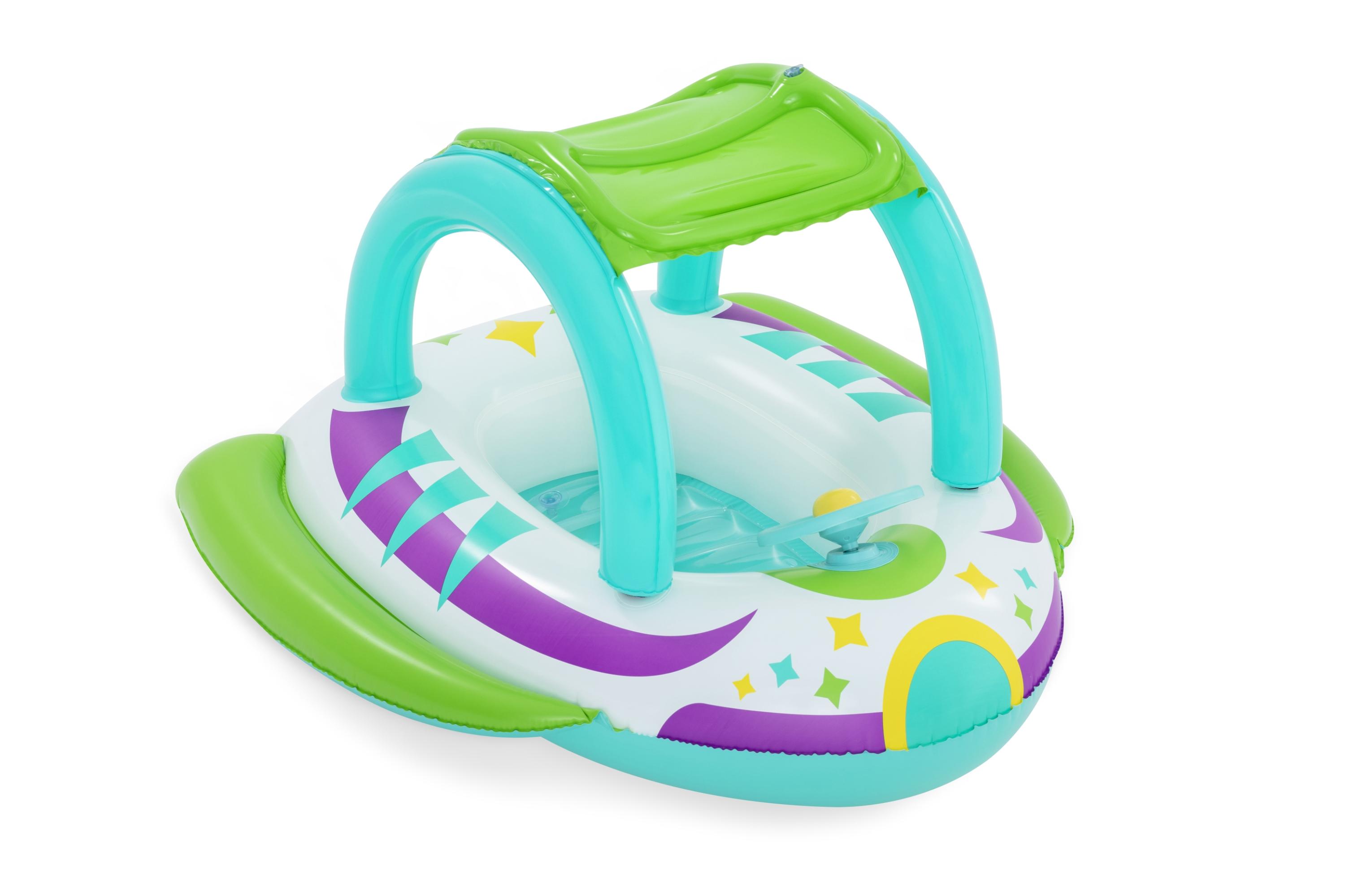 Space Splash™ Kinder-Schlauchboot Raumschiff mit Sonnenschutzdach 107 x 112 cm