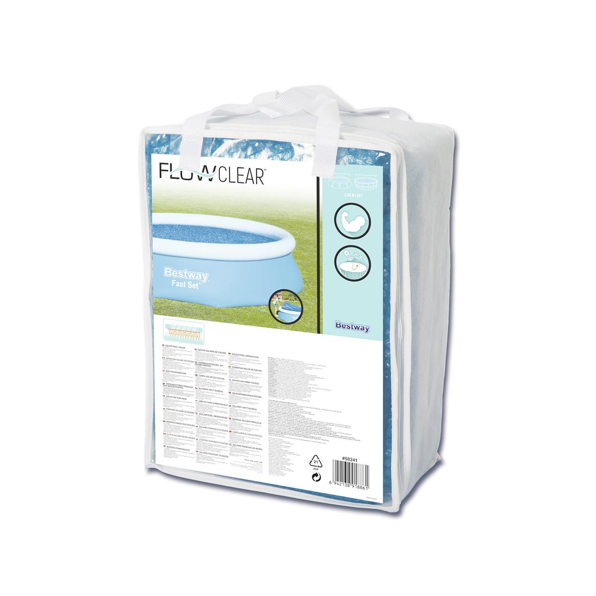 Flowclear™ PE-Solarabdeckplane Ø 289 cm, blau, rund