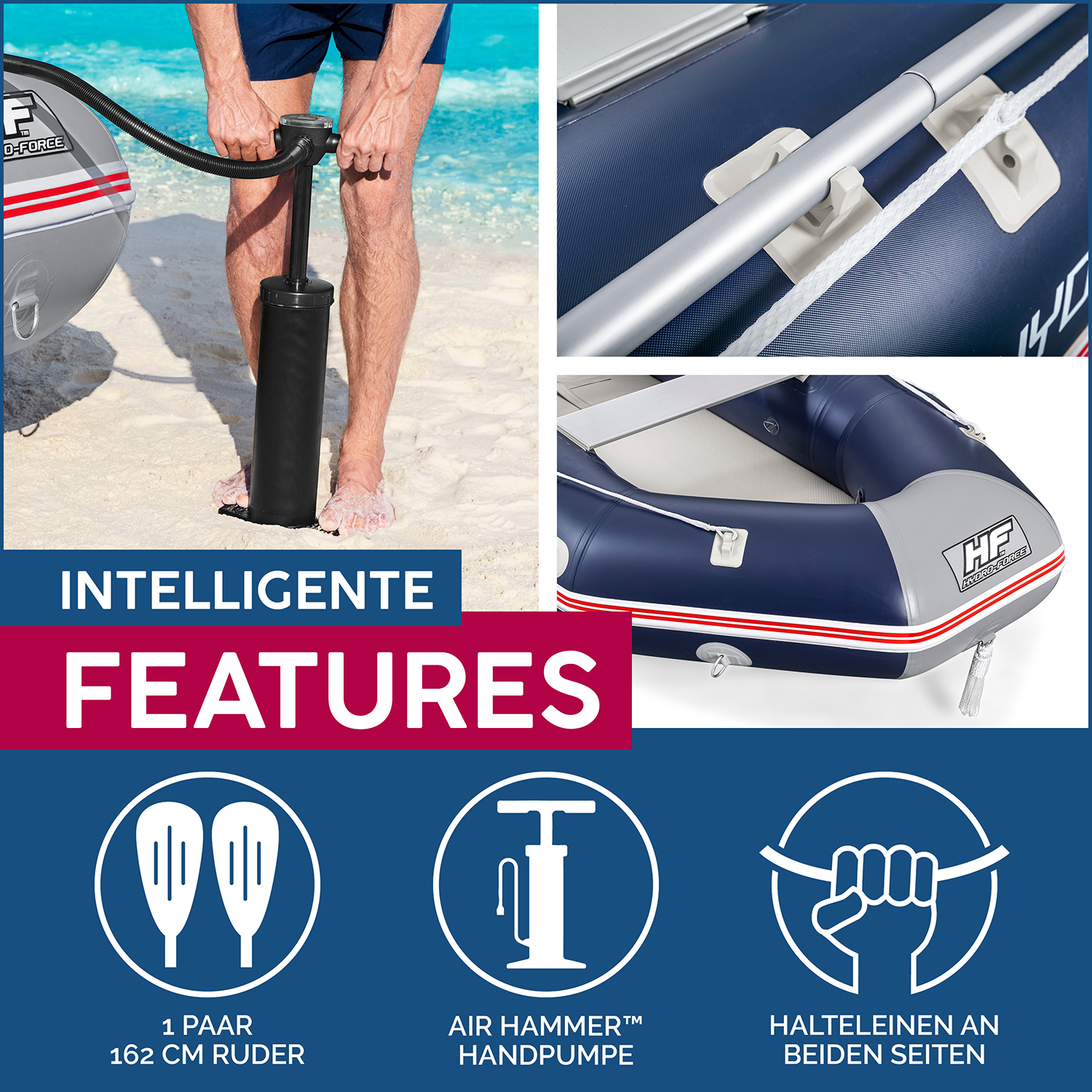 Hydro-Force™ Sportboot Komplett-Set Mirovia Pro™ 330 x 162 x 44 cm