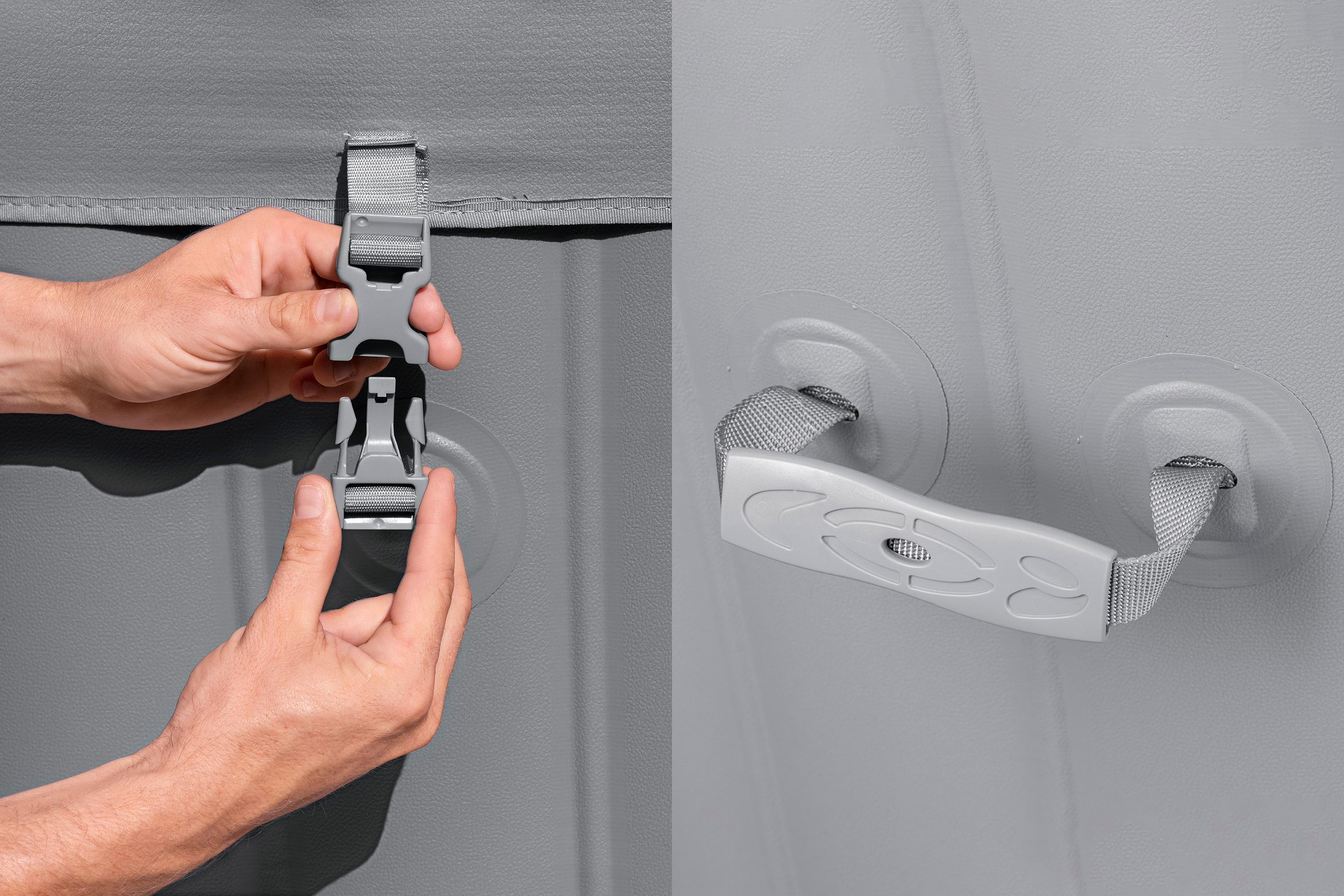 LAY-Z-SPA® Energiespar Whirlpool Hawaii Arjet™ mit App Steuerung, für 8 Personen Ø 236 x 71 cm, Silbergrau