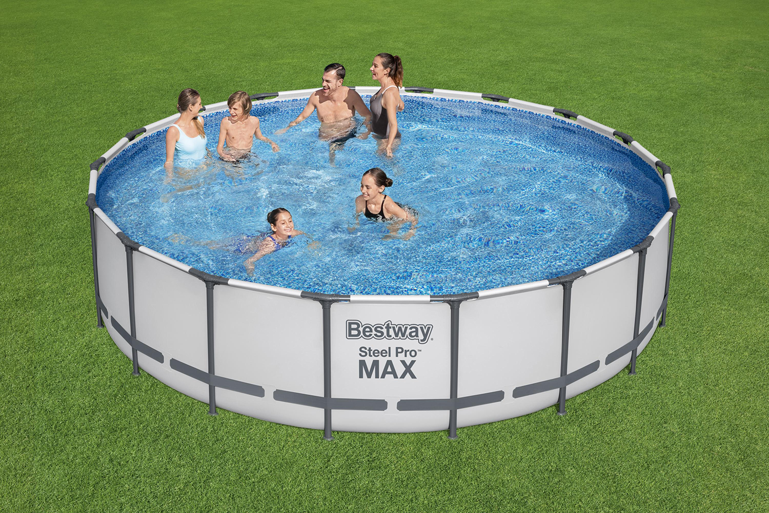 Steel Pro MAX™ Frame Pool Komplett Set mit Filterpumpe Ø 549 x 122 cm, lichtgrau, rund