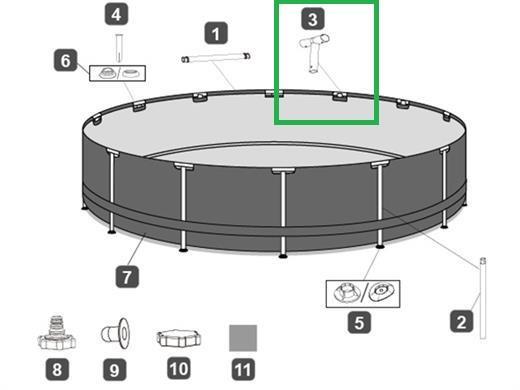 Bestway® Spare Part T-connector (grey/frameLink System™) for Steel Pro MAX™ pool Ø 427x84/427x107 cm