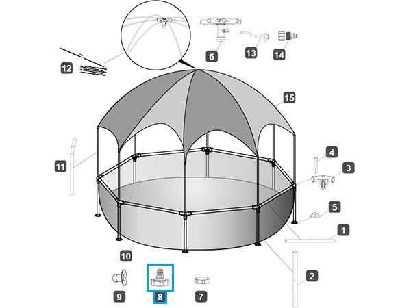 Bestway® Spare Part Hose Adapter (white) for various Fast Set™ and Steel Pro™ UV Careful™ pools Bestway® Spare Part Hose Adapter (white) for various Fast Set™ and Steel Pro™ UV Careful™ pools
