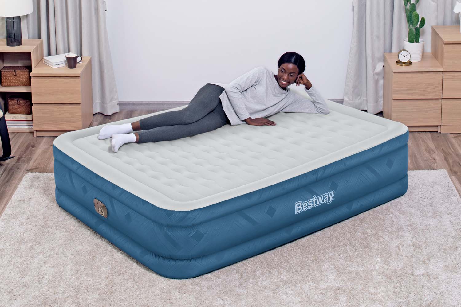Fortech™ Doppelluftbett Snugable Top™ mit integrierter Elektropumpe 203 x 152 x 46 cm