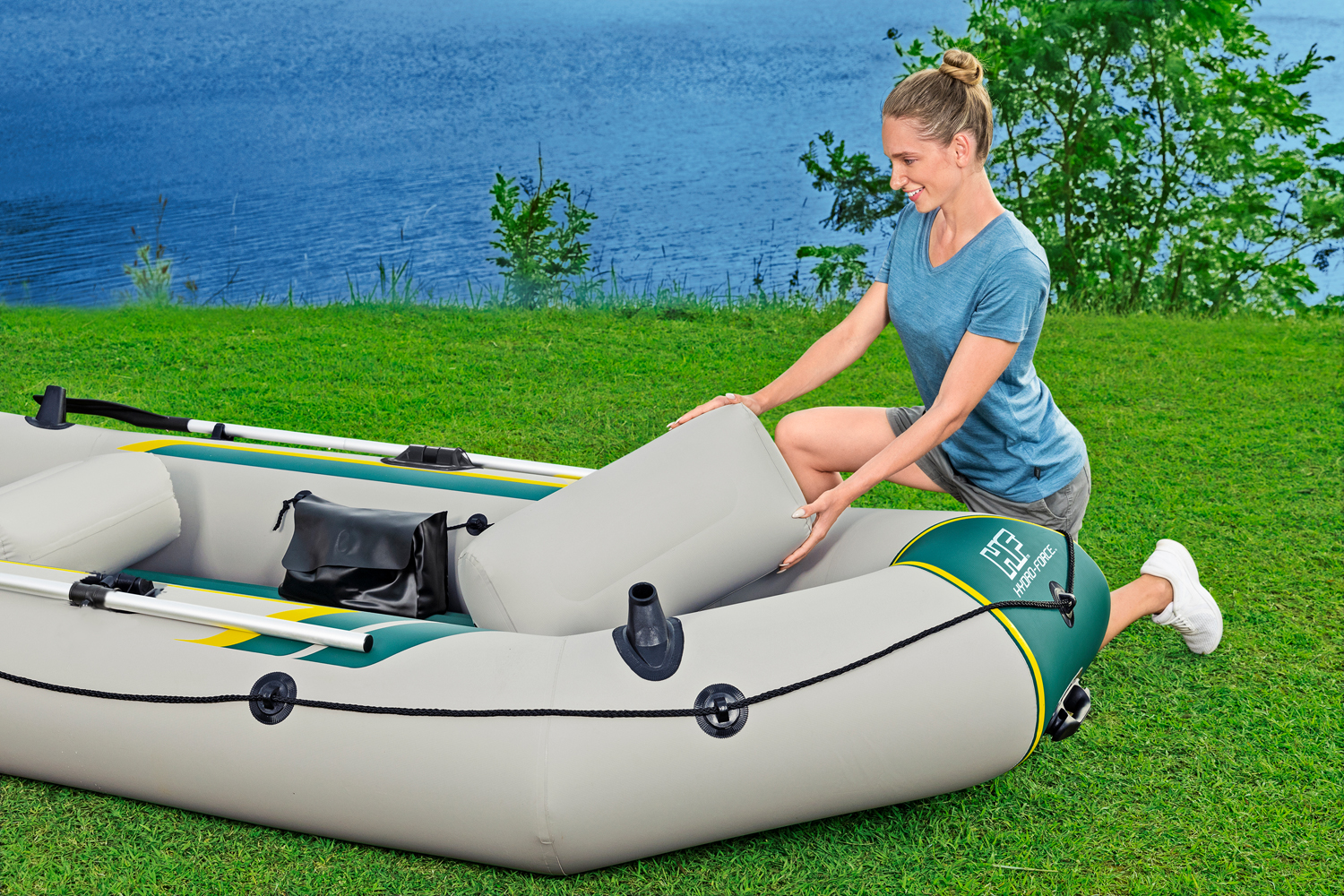 Hydro-Force™ Schlauchboot Komplett-Set Ranger Elite™ X3 295 x 130 x 46 cm