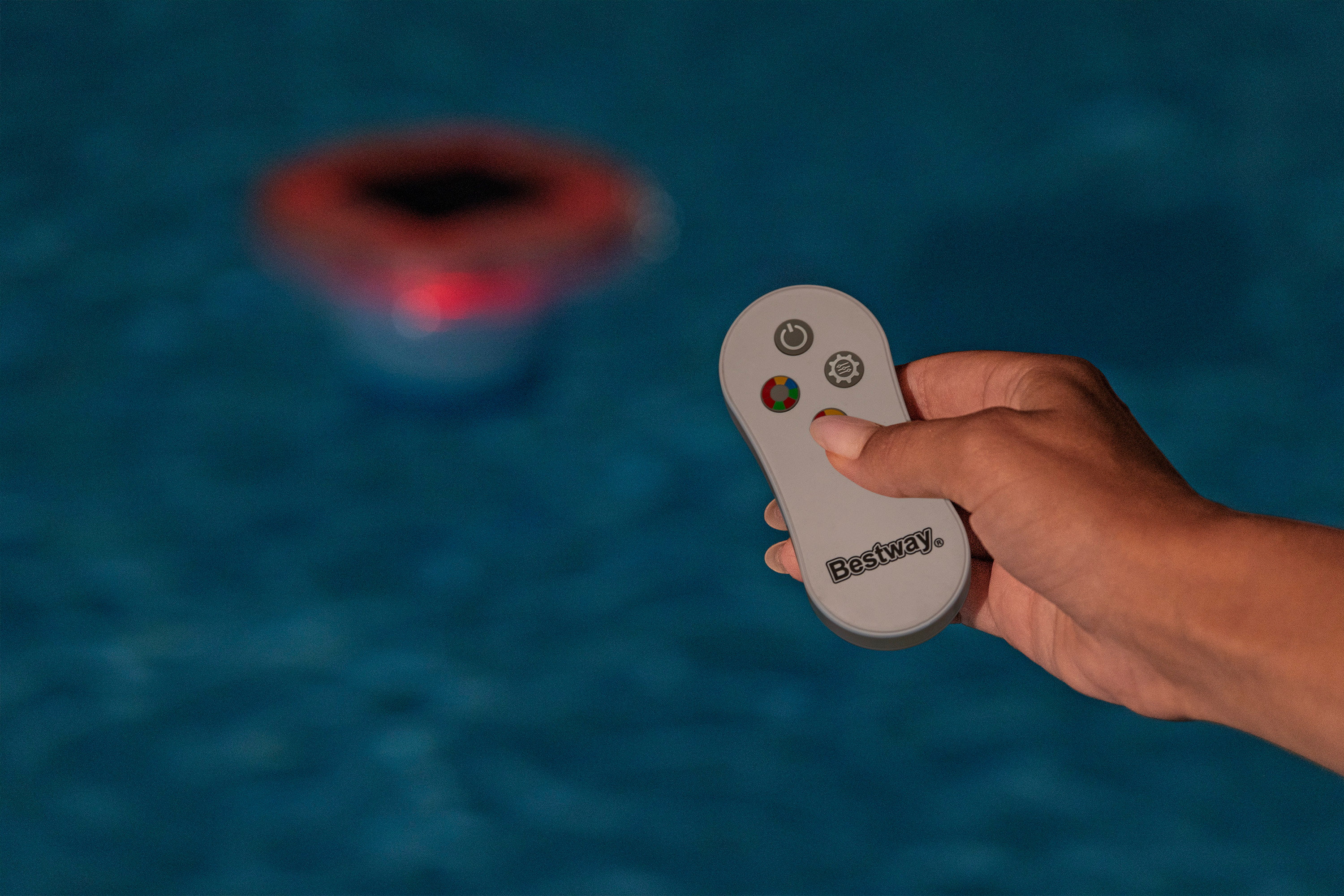 Dosierschwimmer SolarGlow™ mit solarbetriebenem LED Licht Ø 18 x 21,5 cm