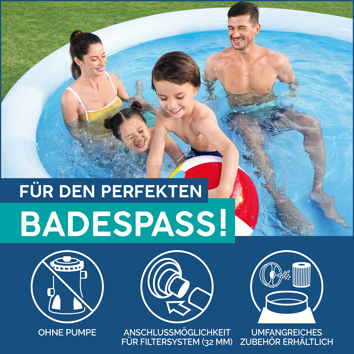 Fast Set™ Aufstellpool ohne Pumpe Ø 305 x 66 cm, blau, rund