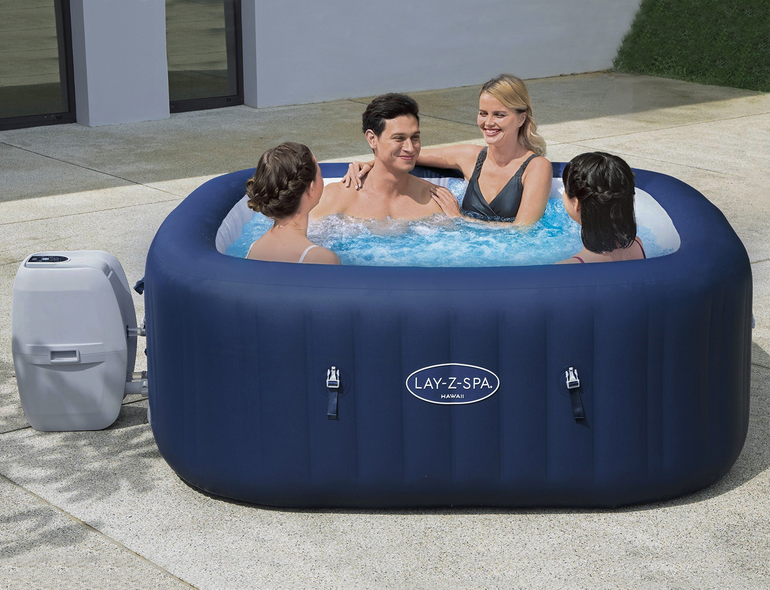 LAY-Z-SPA® Whirlpool Hawaii  AirJet™ 180 x 180 x 71 cm, eckig
