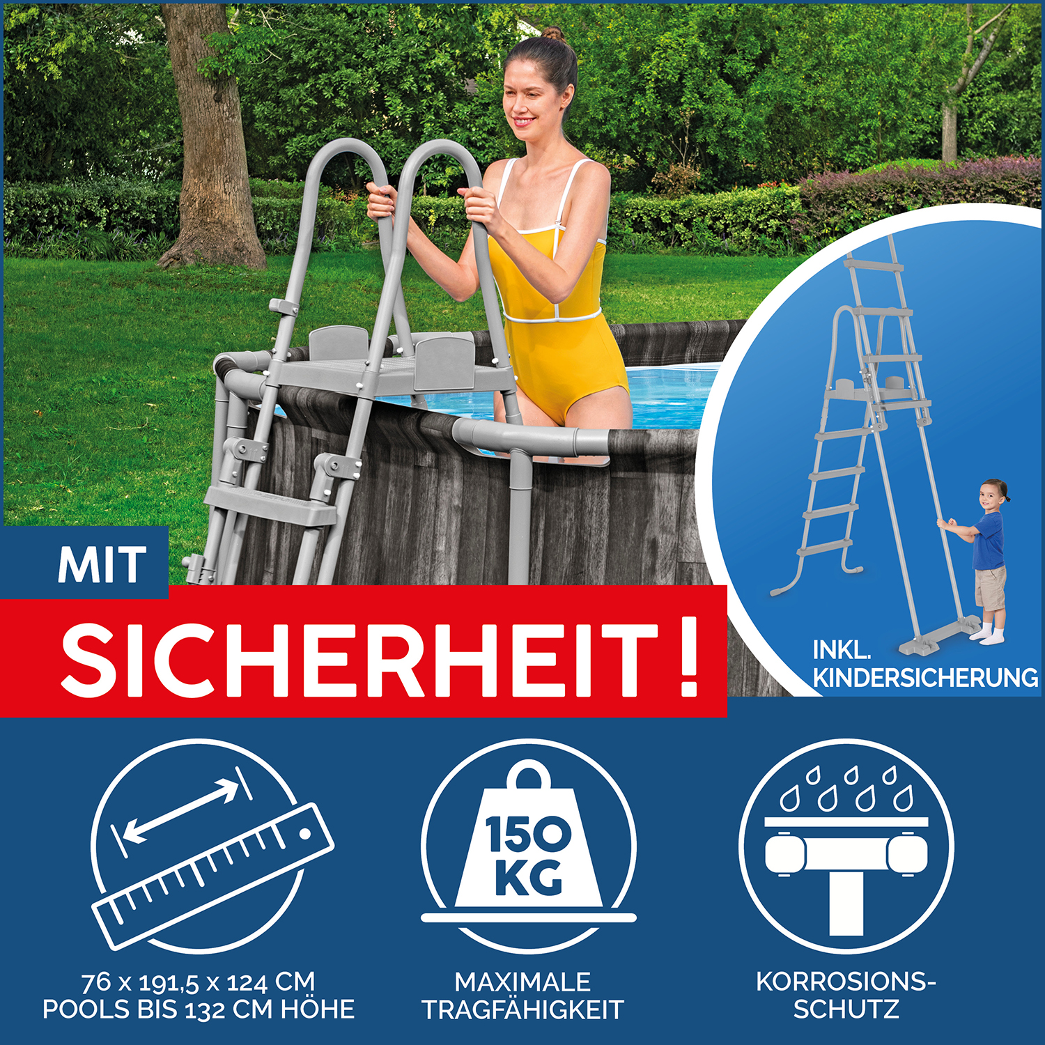 Power Steel™ Frame Pool Komplett-Set mit Filterpumpe 732 x 366 x 132 cm, Holz-Optik (Mooreiche), oval