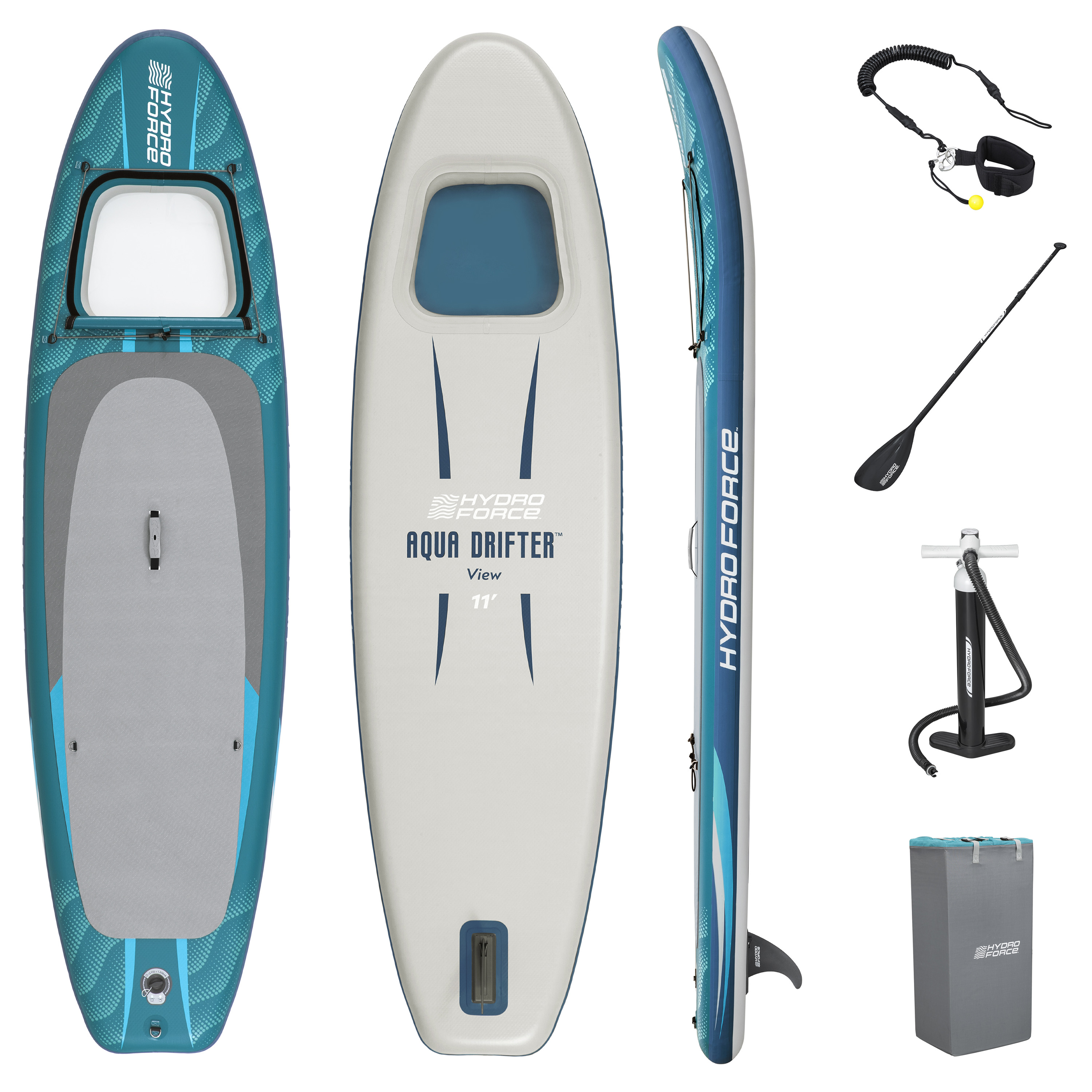 Hydro Force® SUP Freizeit Board-Set Aqua Drifter™ View 335 x 91,5 x 15 cm