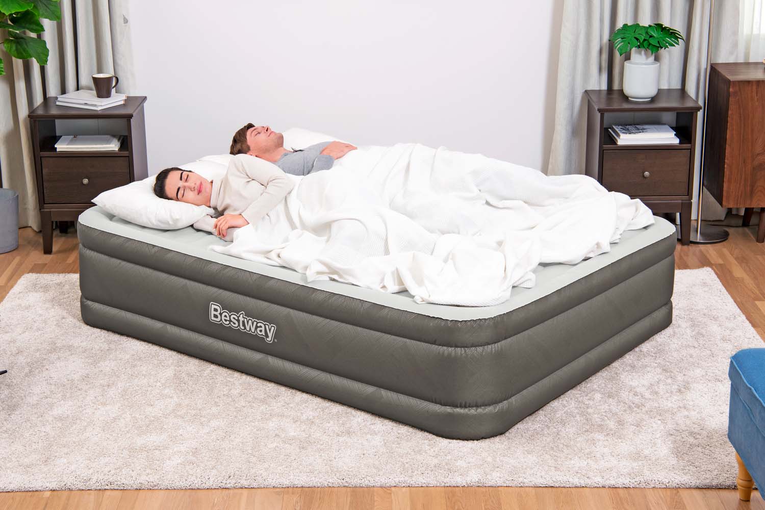 Fortech™ Doppelluftbett mit integrierter Elektropumpe 203 x 152 x 46 cm