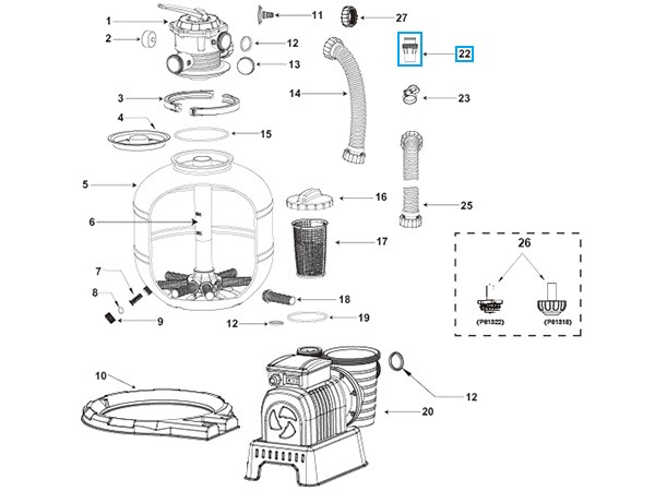 Bestway® Spare Part Hose adaptor (grey / Ø 38 cm) for pools Bestway® Spare Part Hose adaptor (grey / Ø 38 cm) for pools