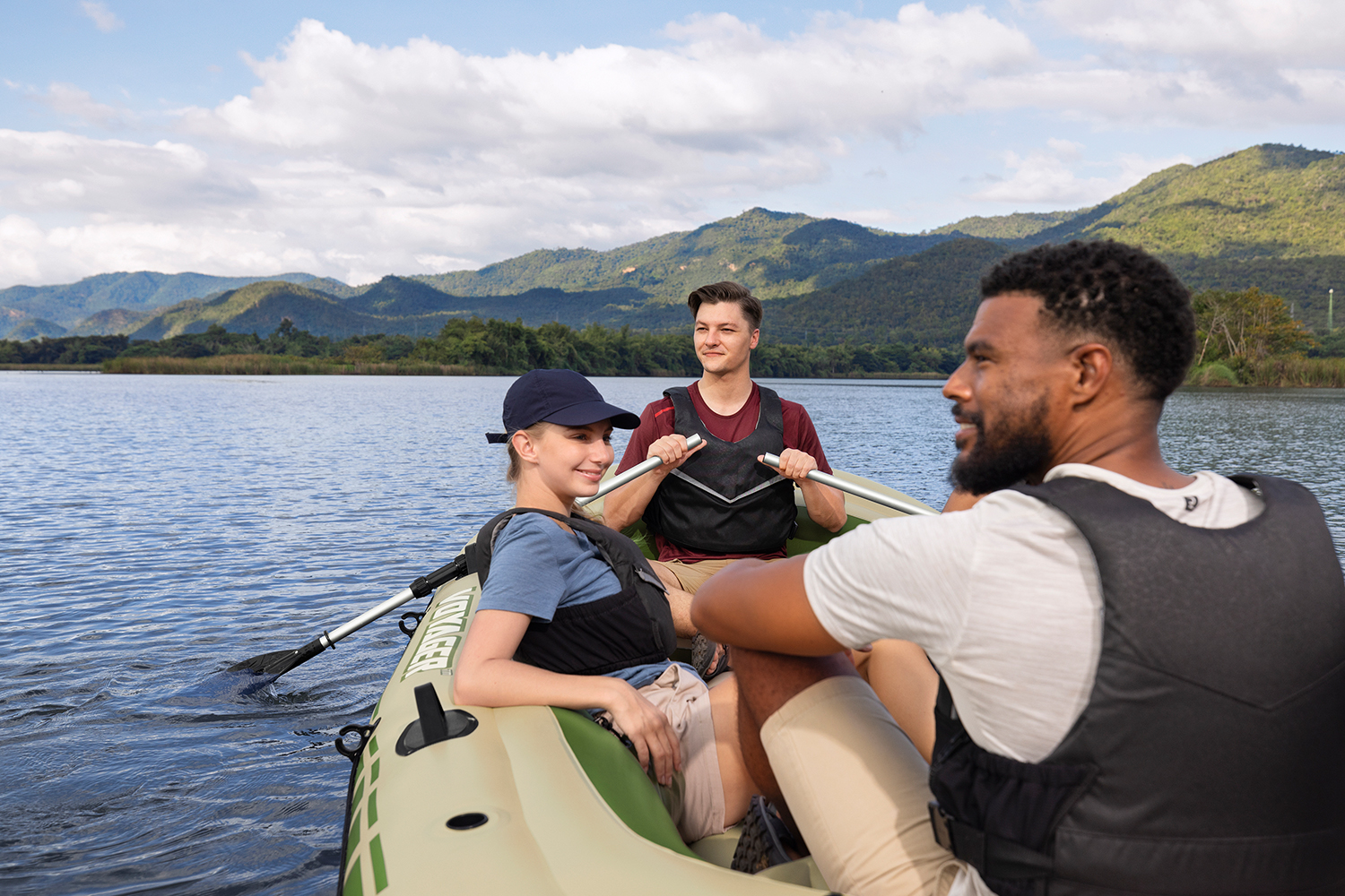 Hydro-Force™ Schlauchboot Komplett-Set Voyager™ X4 350 x 145 x 49 cm