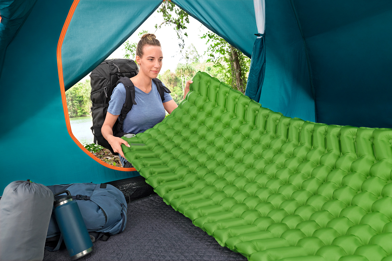 Aufblasbare Single-XL-Isomatte WanderLite™ 198 x 71 x 6,5 cm