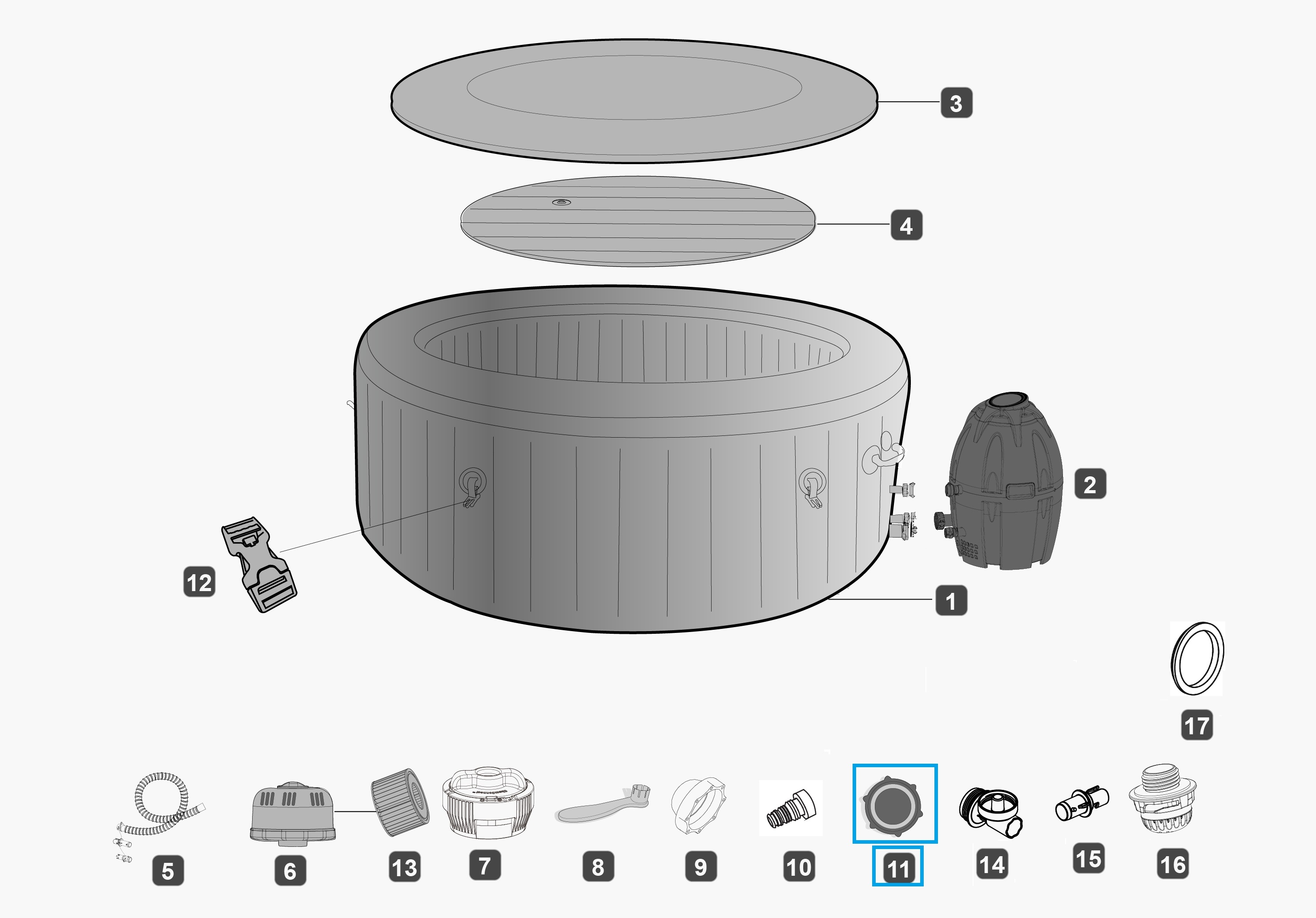 Bestway® Spare Part Stopper A for LAY-Z-SPA® whirlpools (from 2019)