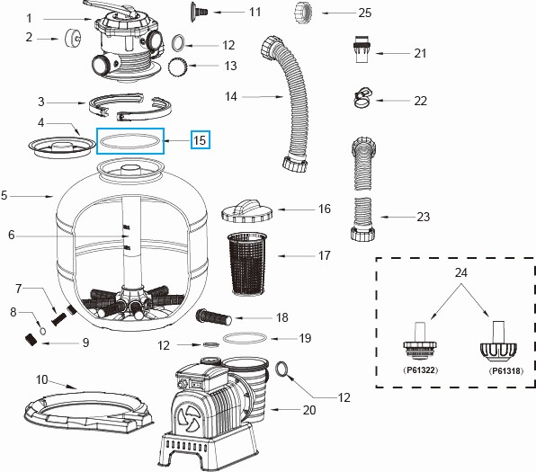 Bestway® Spare Part Top seal for various Flowclear™ sand filter unit