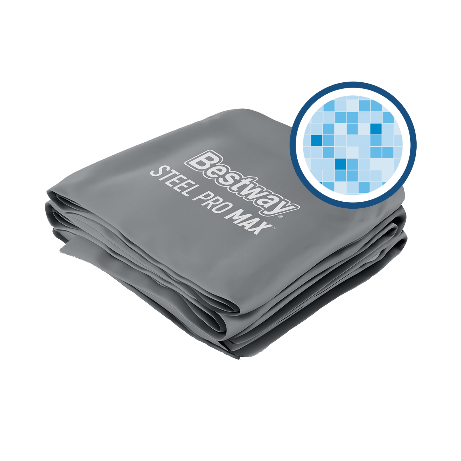 Bestway® Ersatzteil Poolfolie (dunkelgrau) für Steel Pro MAX™ Frame Pool 640 x 274 x 132 cm, eckig