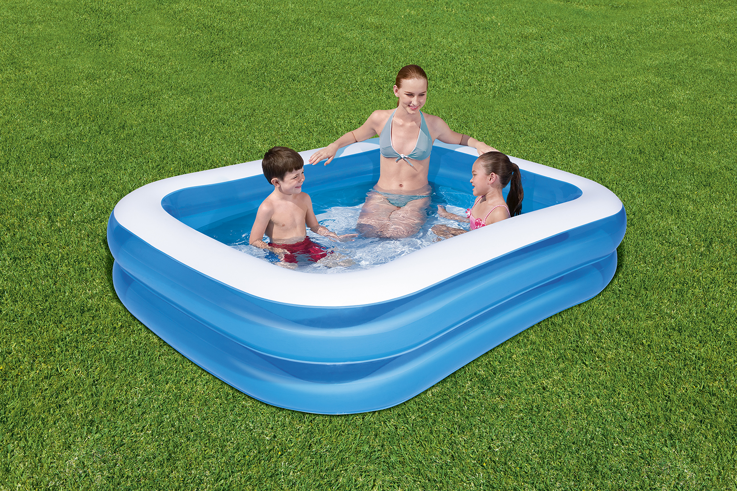 Family Pool 211 x 132 x 46 cm, blau, eckig