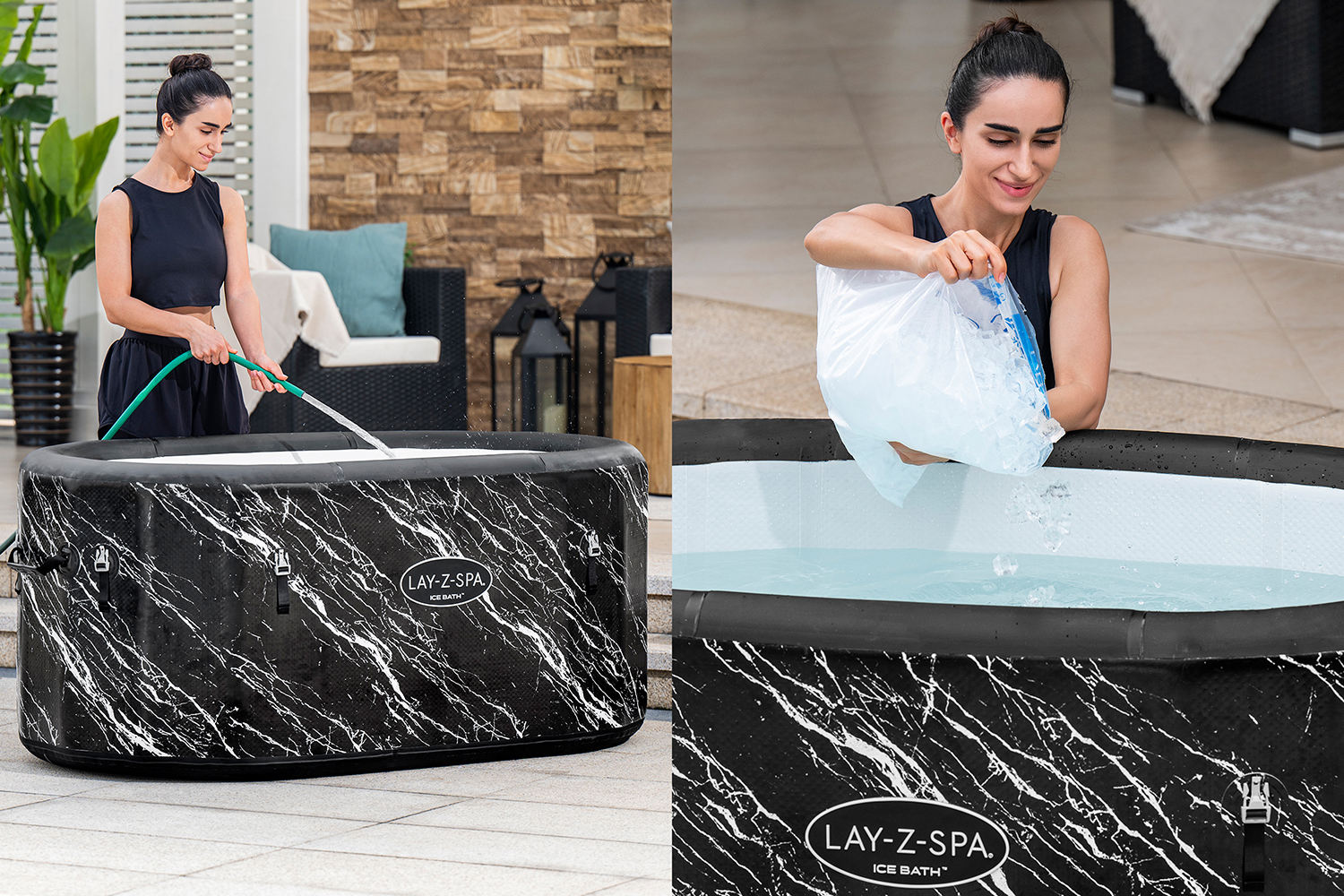LAY-Z-SPA® FortiFiber™ Eisbad Glacial Dip™ mit Filterpumpe 152 x 92 x 69 cm