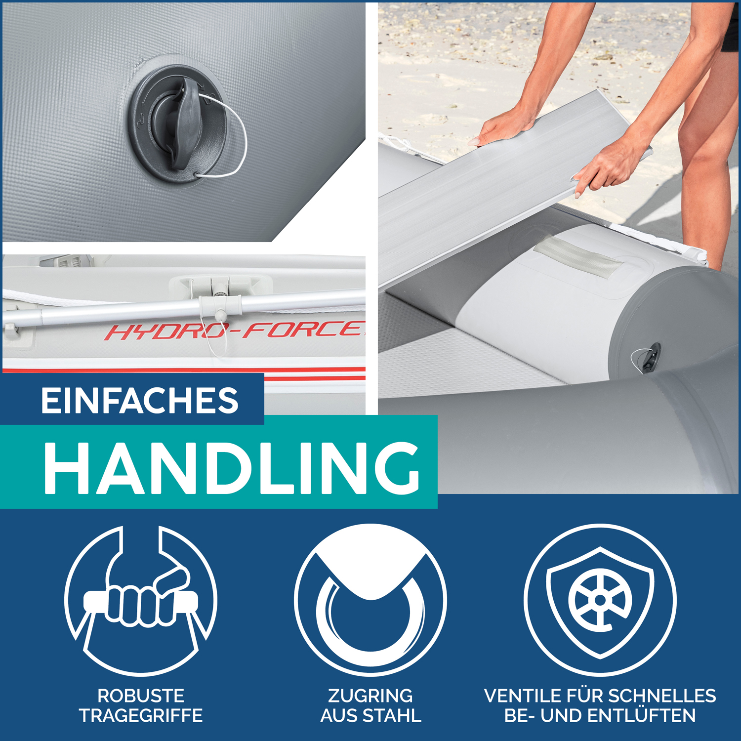 Hydro-Force™ Sportboot-Set Caspian™ 230 x 130 x 30 cm