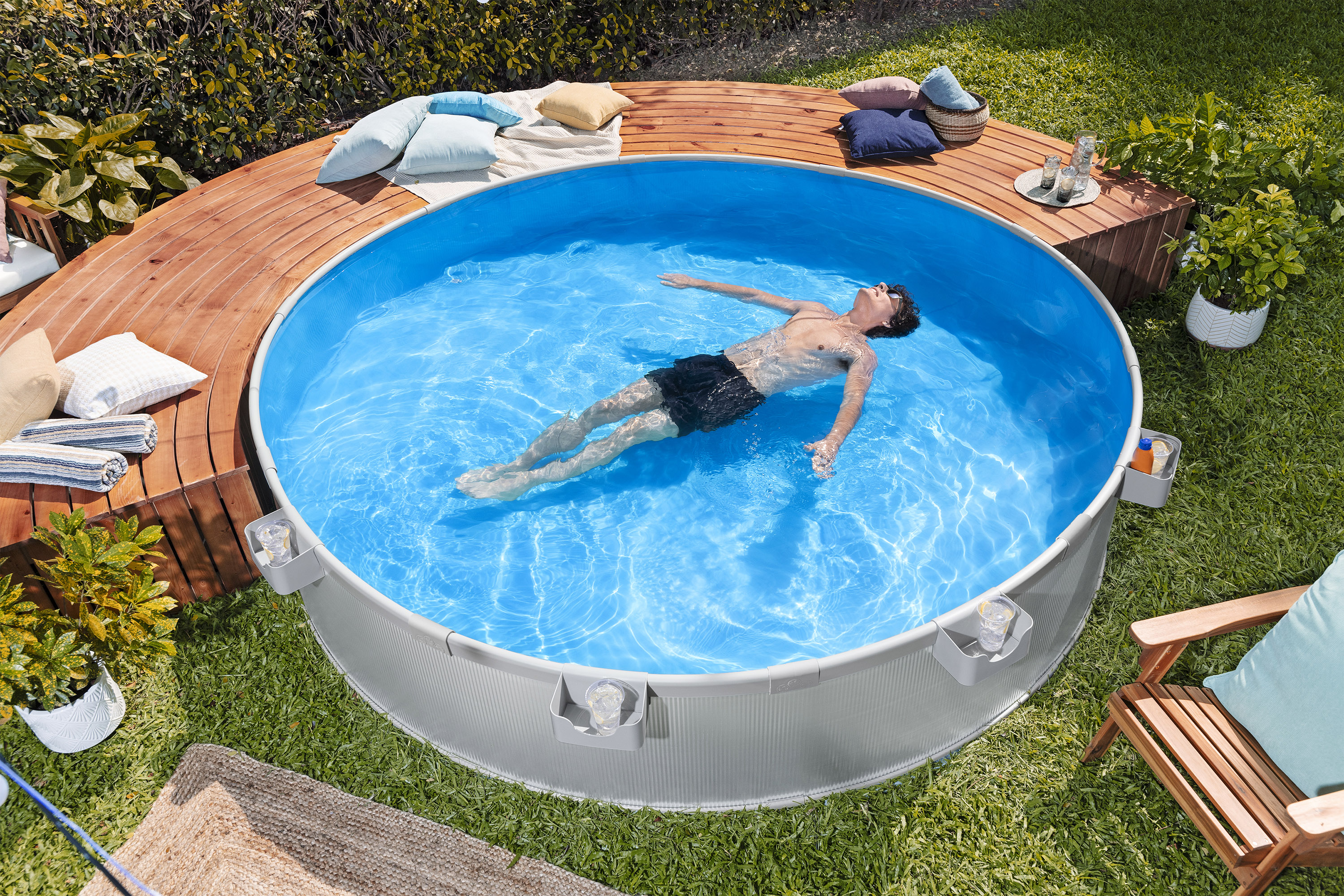 Tanx™ Stahlwandpool Set mit Filterpumpe Ø 305 x 61 cm, grau, rund