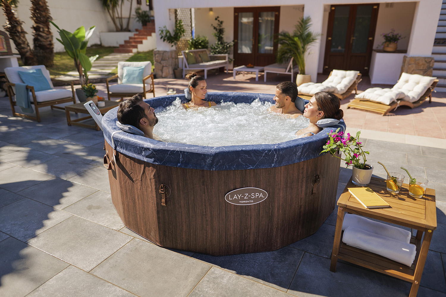 LAY-Z-SPA® Energiespar Whirlpool Toronto AirJet™ mit Schaumstoffpaneelen & App-Steuerung, für 7 Personen Ø 190 x 70 cm