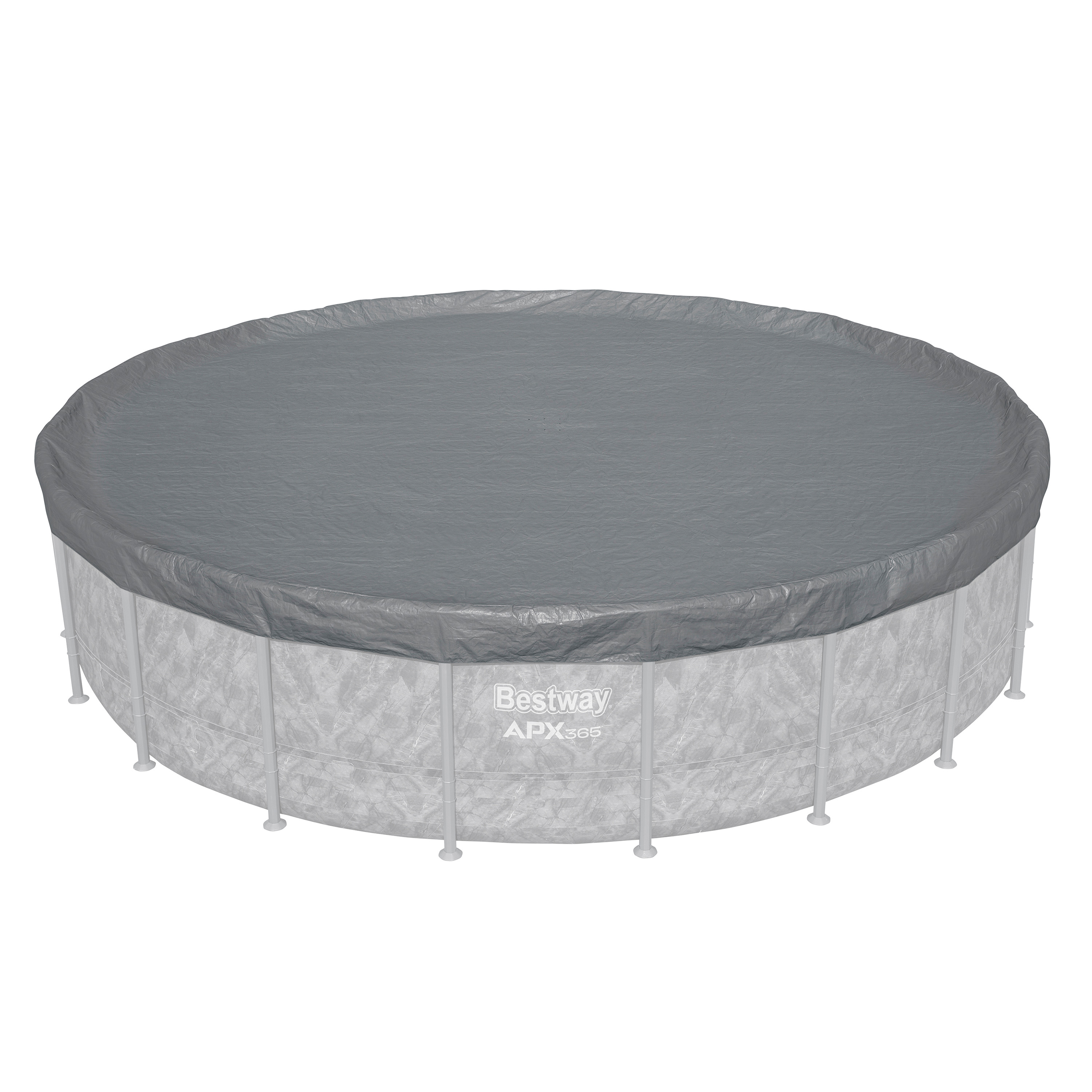 Winterfeste Premium Abdeckplane Ø 615 cm, grau, rund