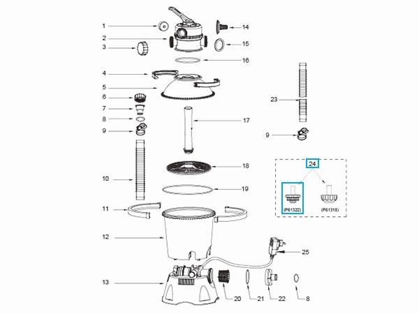 Bestway® Spare Part pool outlet strainer (grey / Ø 32 mm) for pools