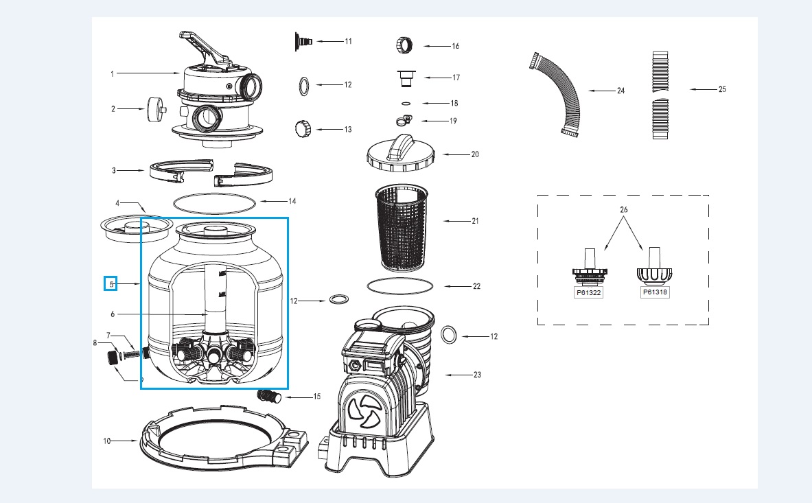 Bestway® Spare Part Tank for Flowclear™ sand filter unit (58495, 58497 | EU) Bestway® Spare Part Tank for Flowclear™ sand filter unit (58495, 58497 | EU)