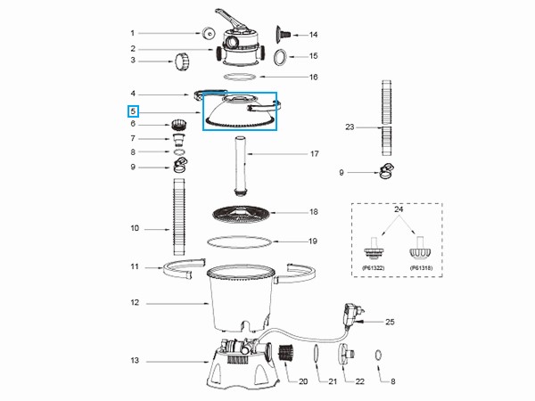 Bestway® Spare Part Top Tank for 530gal sand filter unit