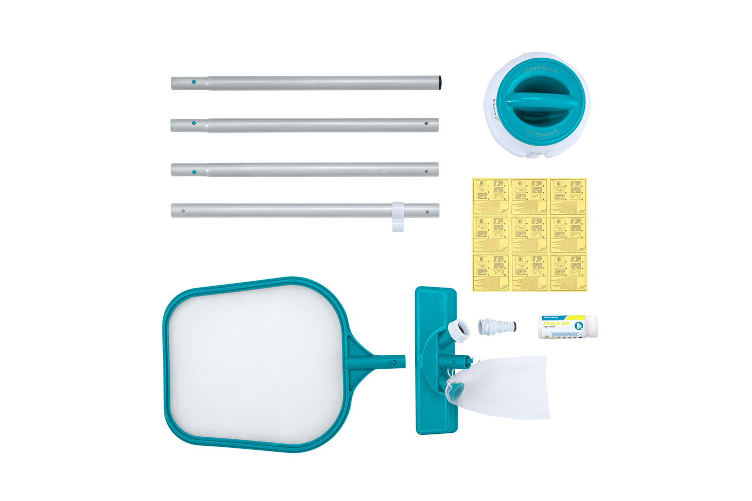 Poolpflege Komplett-Set AquaClear™ Deluxe für Poolgrößen bis 396 cm