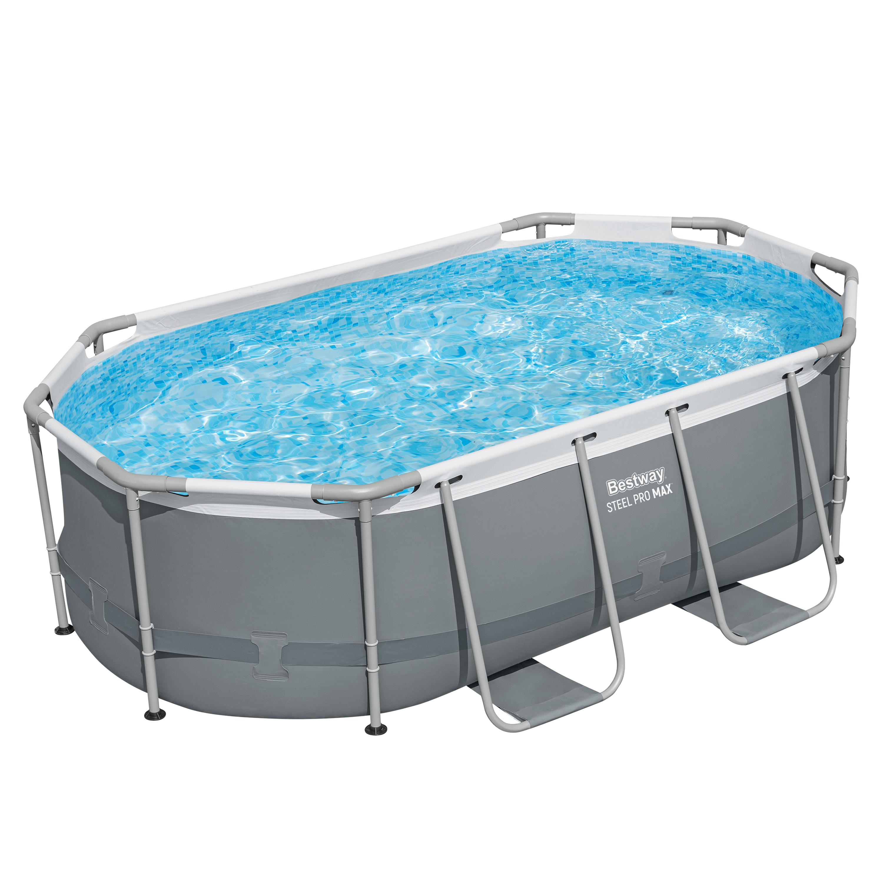Steel Pro MAX™ Frame Pool Set mit Filterpumpe 305 x 200 x 84 cm, grau, oval
