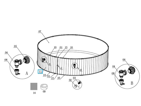 Bestway® Spare Part Steel wall for Hydrium™ Splasher pool Ø 460 x 90 cm, round Bestway® Spare Part Steel wall for Hydrium™ Splasher pool Ø 460 x 90 cm, round