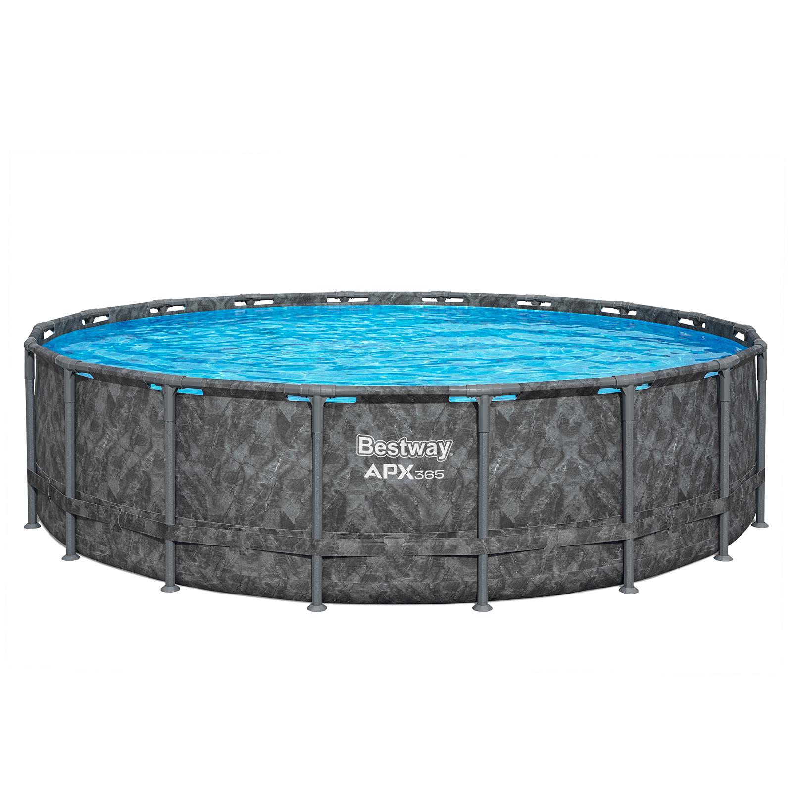 APX365™ Winterfester Solo Pool ohne Zubehör Ø 549 x 132 cm, Marmor-Optik (Dunkel), rund