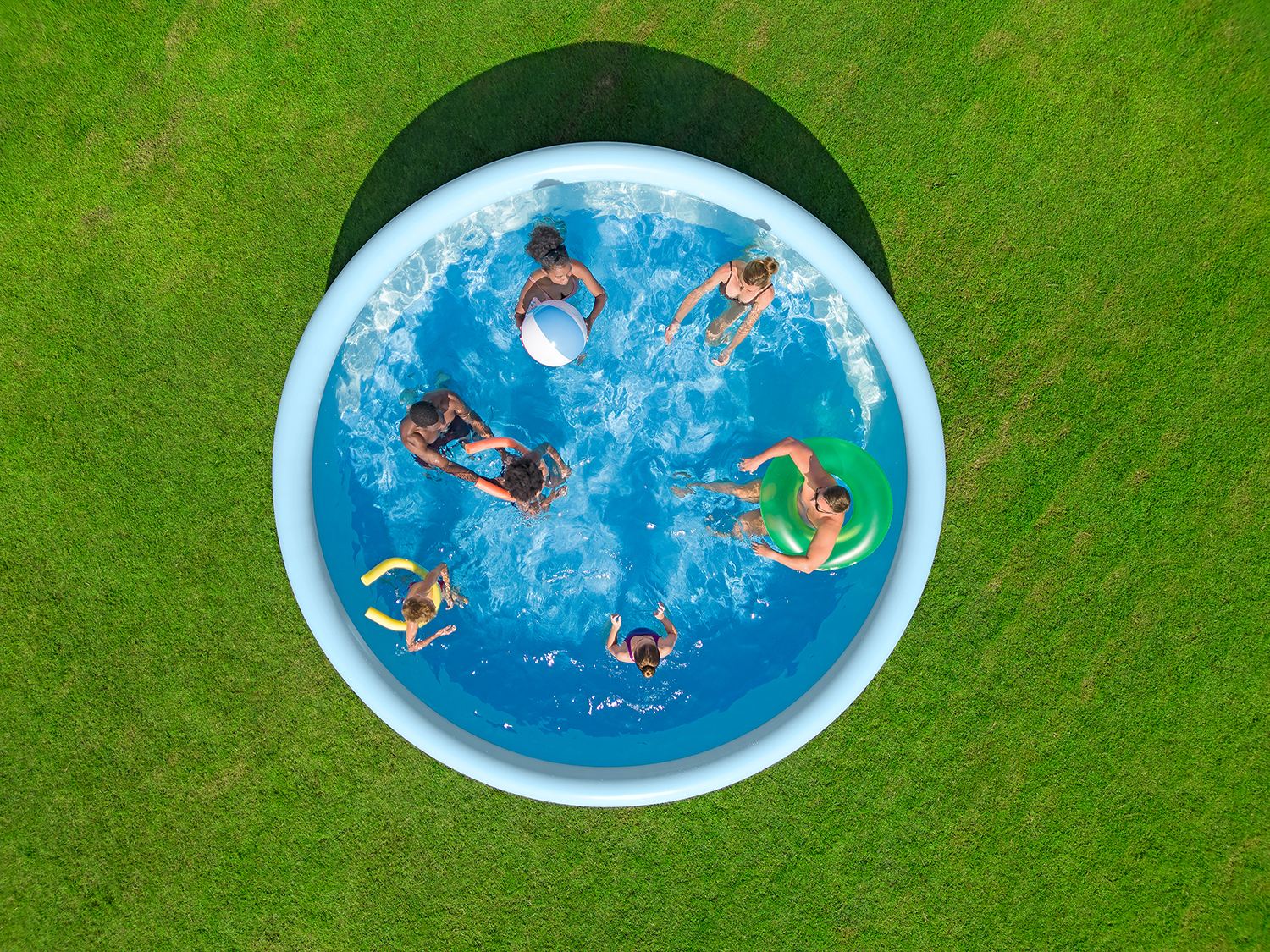 Fast Set™ Aufstellpool-Set mit Filterpumpe Ø 457 x 107 cm, Grafisches Liniendesign, rund