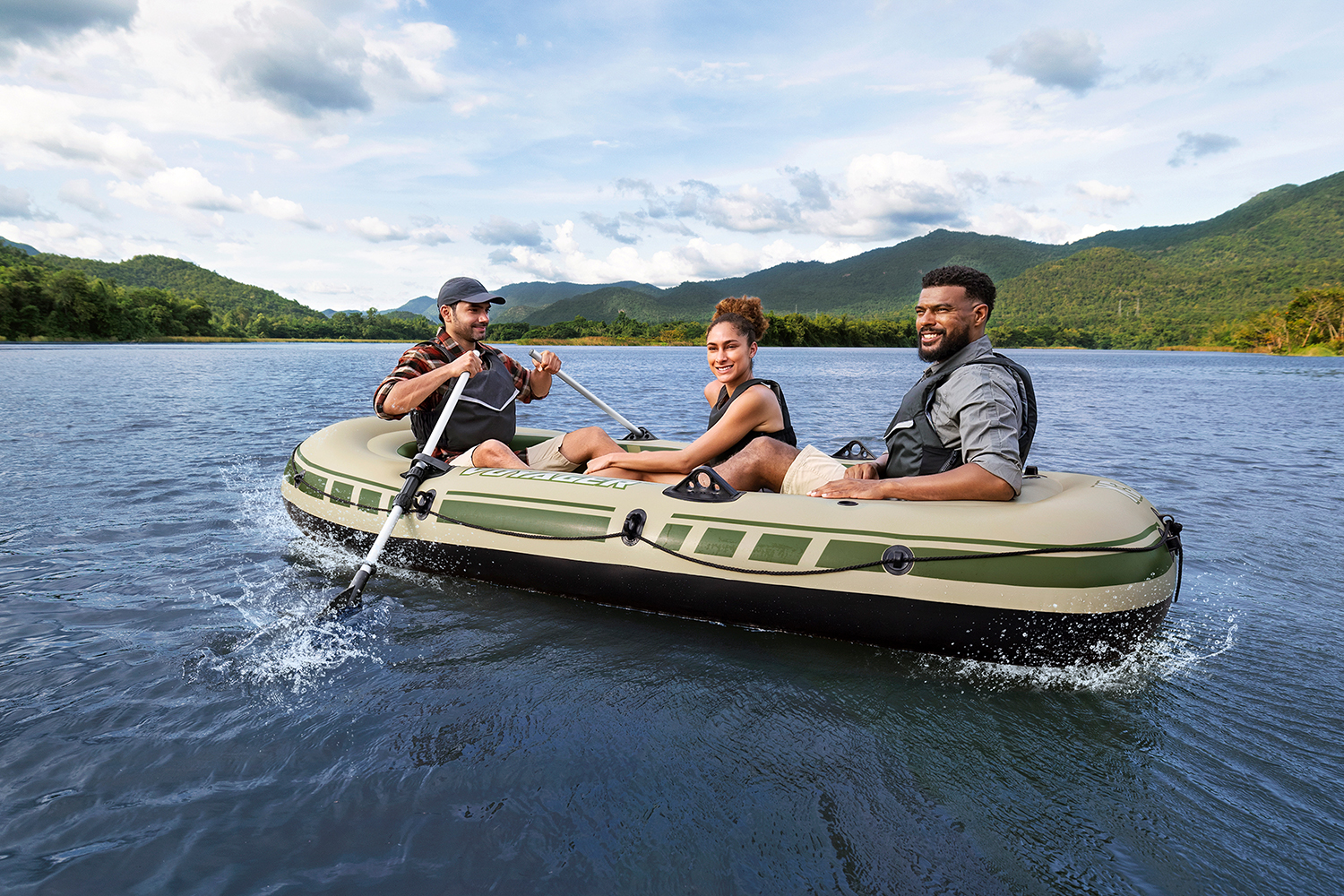 Hydro-Force™ Schlauchboot Komplett-Set Voyager™ X3 294 x 137 x 39 cm