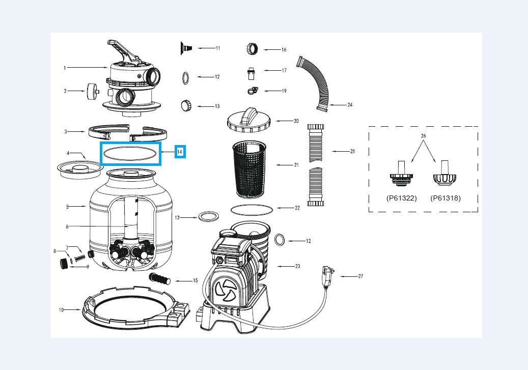 Bestway® Spare Part Top seal for various Flowclear™ sand filter unit