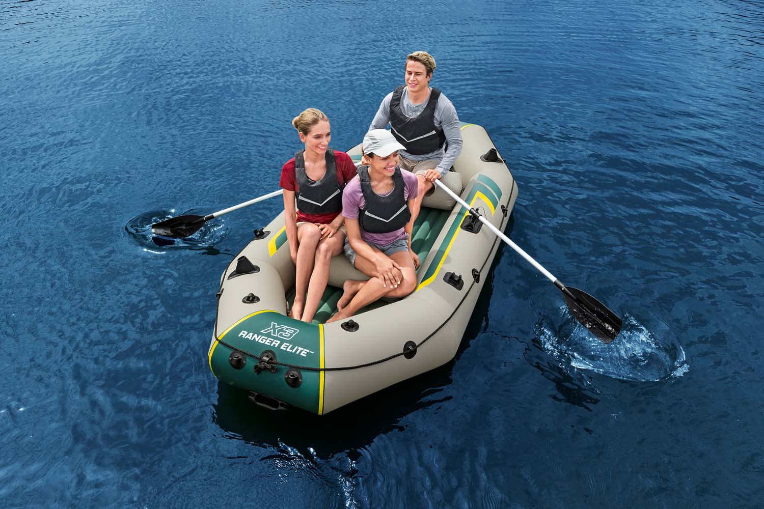 Hydro-Force™ Schlauchboot Komplett-Set Ranger Elite™ X3 295 x 130 x 46 cm
