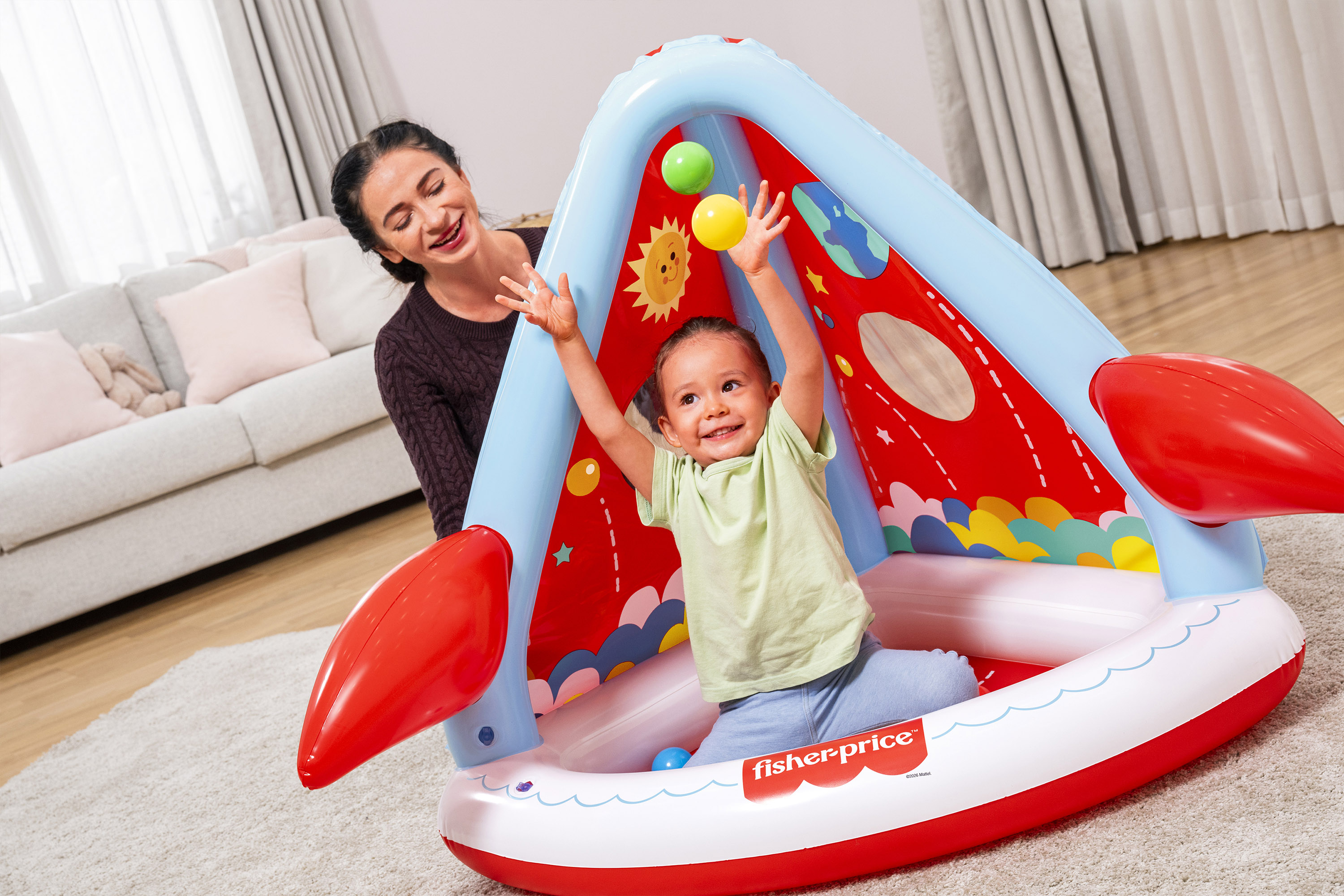 Bällebad Mondrakete 114 x 89 x 91 cm