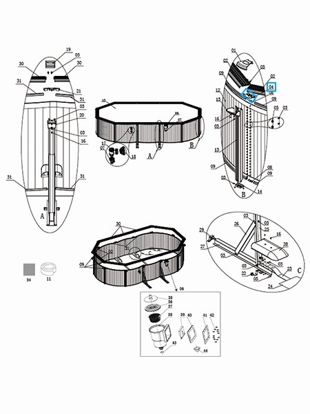 Bestway® Spare Part Top metal piece for various Hydrium™ steel wall pools (until 2021)