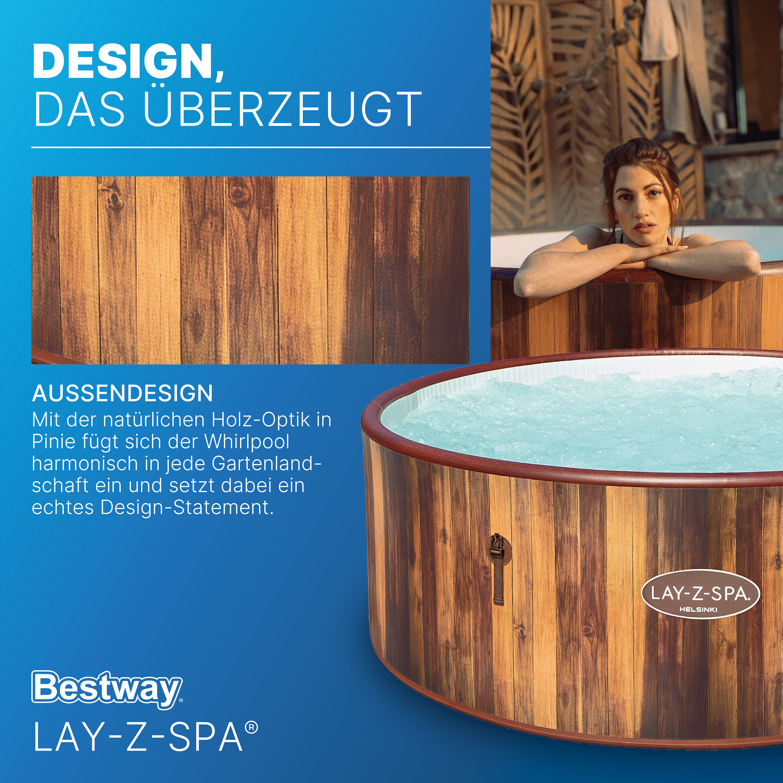 LAY-Z-SPA® WLAN Whirlpool Helsinki AirJet Plus™ Ø 180 x 66 cm, rund