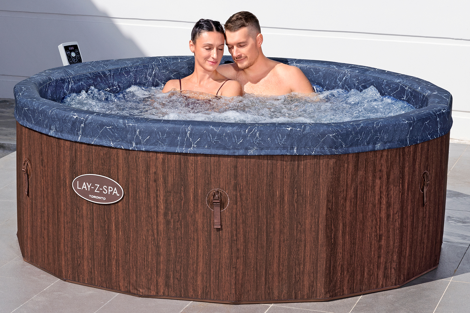 LAY-Z-SPA® Energiespar-Whirlpool Toronto AirJet™ mit Schaumstoffpaneelen & App-Steuerung, für 7 Personen Ø 190 x 70 cm
